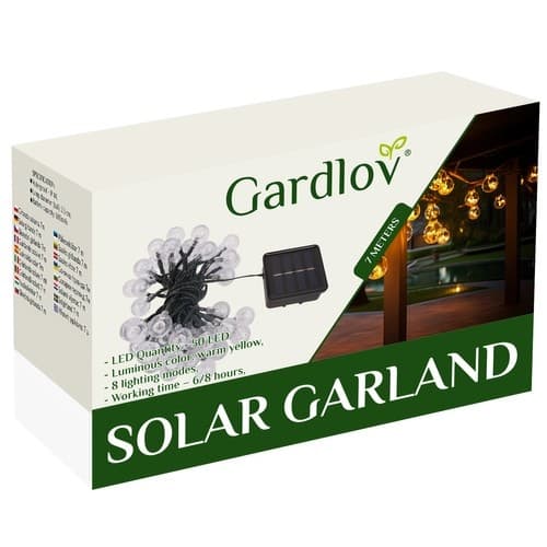 Solcelle LED-lyssløyfe – 7m girlander for hage_MGF