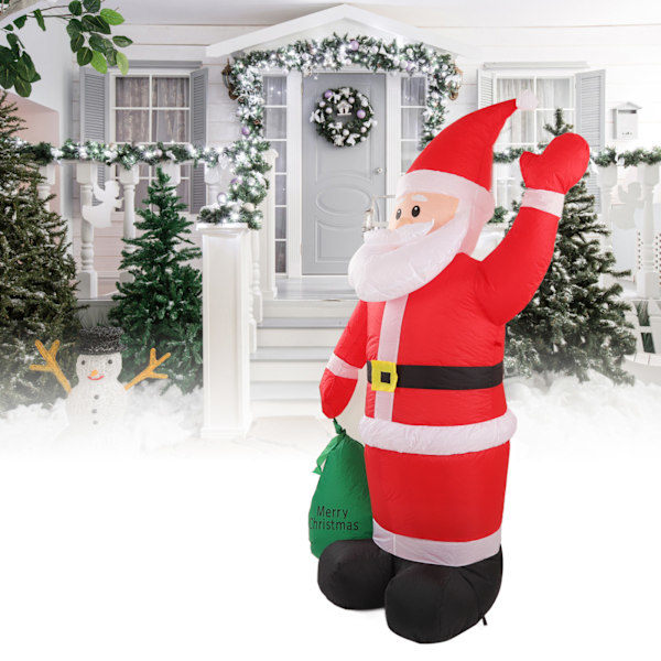 Inflatable Santa Claus Decoration With Built-in LED Lighting Waterproof Inflatable Bag Santa For Garden Christmas Party EU Plug 100-240V