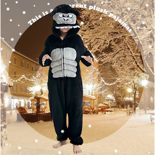 Barn/Unisex Fancy Dress Dyre Kostyme Onesie Pyjamas Jumpsuit Cosplay Kigurumi Jul Halloween Fancy Dress kingkong 130