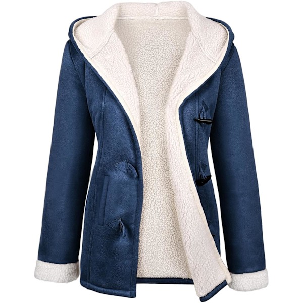 Women's Long Winter Fleece Jacket with Hood, Oversized Teddy Coat, Elegant Thick Design