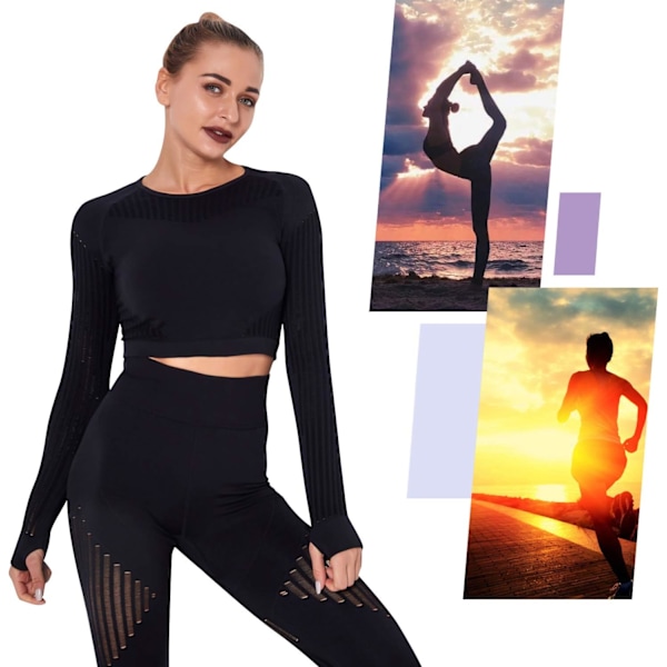 Yoga-bukser Gym Kort Toppsett For Kvinner Høy Midje Sømløse Leggings Yoga Tights Leggings Trening Sports Topp Løping Gym Bukser Med Elastisk Livbånd