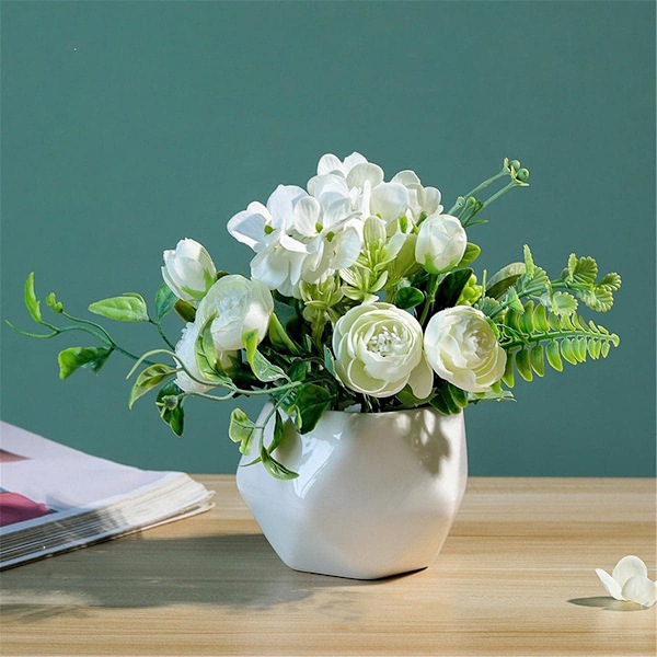 Kunstige blomster med pæon potte - Kunstig plastik