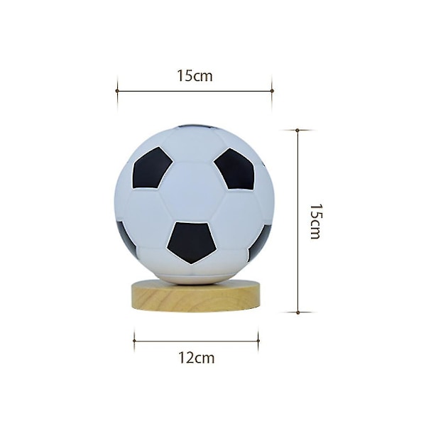 Fotboll 3D LED Nattlampa 3D Illusion LED Lampa VM Fotboll Leksaker För Pojkar Flickor Vuxna Sportfans Svart Vit Black White Round Wood Model