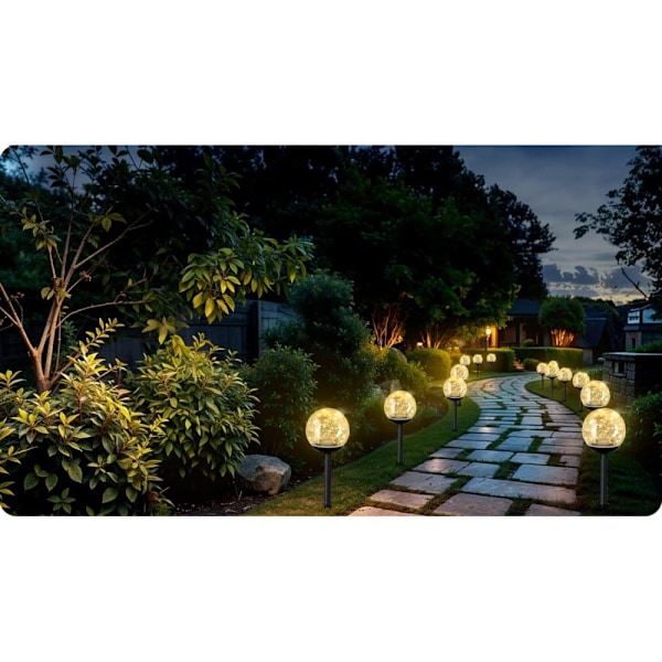 Solcellelampe, transparent kule, 4 stk. Ilumen LS-103_MGF