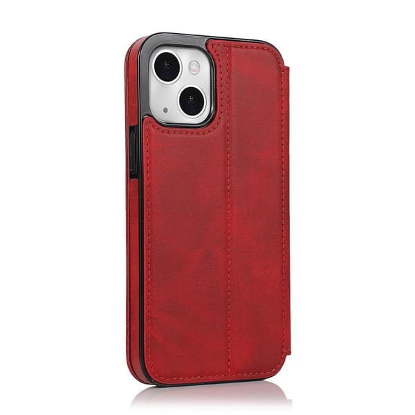 Kompatibelt med iPhone 13 Mini Fodral Läder Plånboksfodral - Perfekt Röd_MGF Red