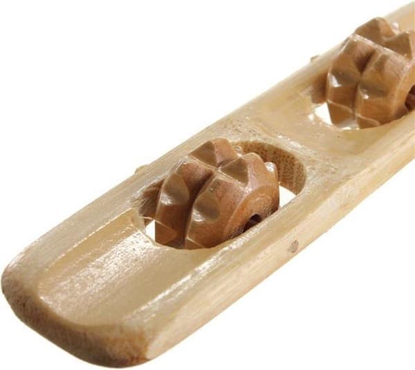 2-i-1 Bambu Ryggkliare & Massagerulle - Ryggmassagepinne