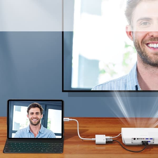 iPhone Lightning til HDMI FullHD + Lightning-adapter, hvid_MGF