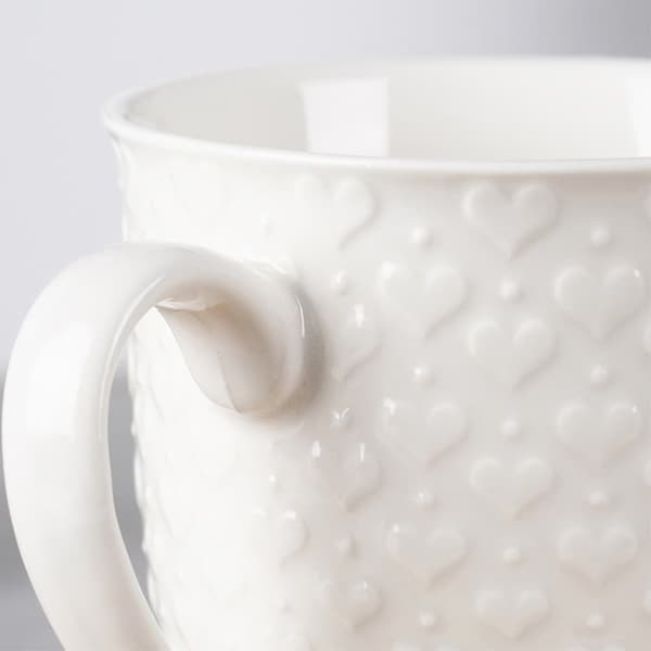 Stor keramisk mugg för drycker Kaffe Te Örter Vit 580 ml_MGF
