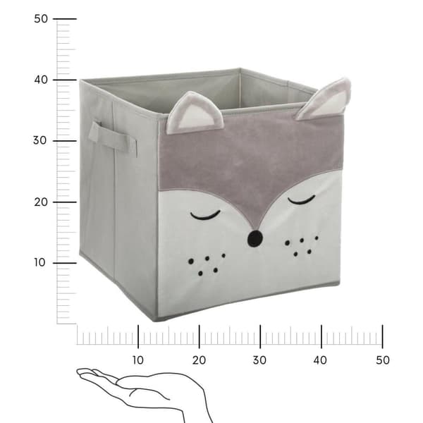 FOX HYLLBOX, harmaa, valmistettu kankaasta, 29x29 cm_MGF