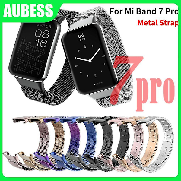 Metalliranneke Xiaomi Smart Band 7 Pro -rannekkeeseen ruostumattomasta teräksestä Mi Bandille