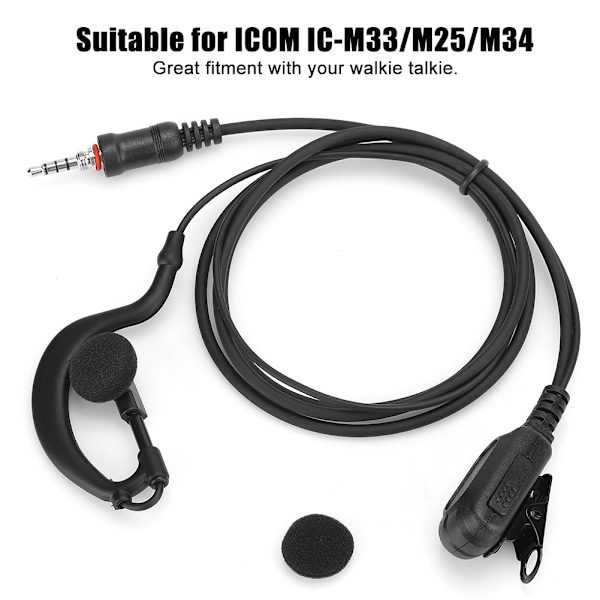 Ørekrok Hodetelefon Øreplugg Vanntett toveis radioheadset for ICOM IC M33/M25/M34