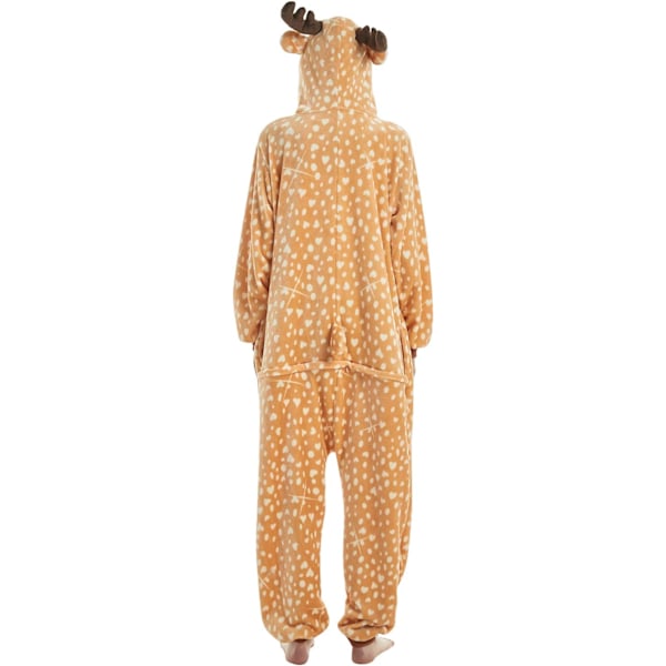 Voksen Unisex Jumpsuits Kostume Dyrekostume Dragt Kick Suit Natkjole Pyjamas Hætte Natbeklædning Cosplay Tegneserie Kigurumi Karneval Jul Halloween A-älg XL