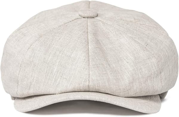 Herringbone åndbar sommerhat i hør til mænd