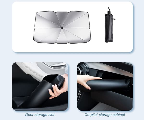 Foldable Sunshade for Car Windshields 125x65 cm 125×65 cm