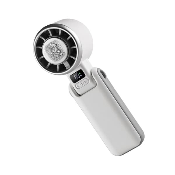 Portable High-Speed Handheld Mini Fan with Cooling Function and Digital Display, Perfect for Outdoor Use White White