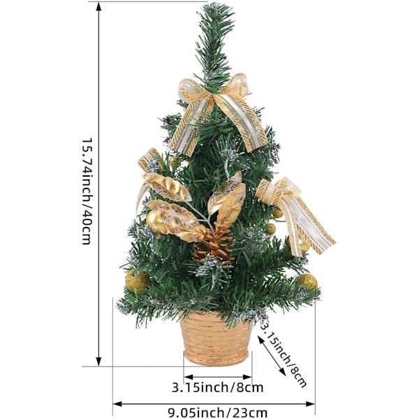 Miniatyr Julgran Konstgjord Julgran Juldekoration Prydnader Borddekoration Keramikprydnad För Kök Vardagsrum Spis Hylla Gold