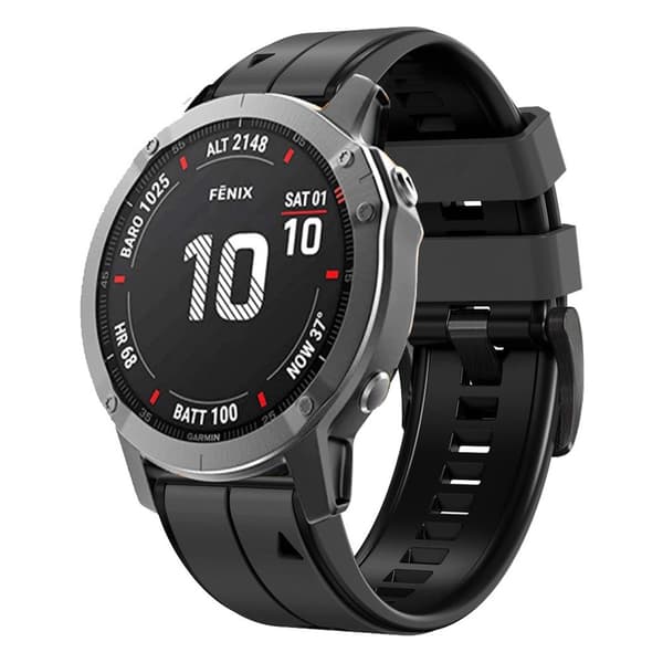 Urrem 22 mm til Garmin Fenix7/7 Pro, Fenix 5, Quatix 5 Sort Black
