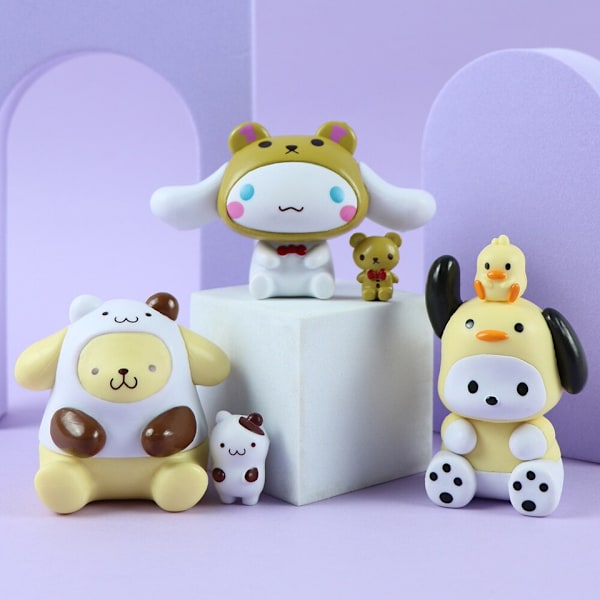 7 stk. Sanrio My Melody Kuromi Karakterer Kramme Buddy Serie Figur Dukke Legetøj