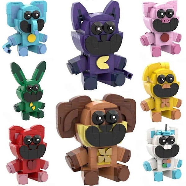 Smiling Critters Byggeklodser, Smiling Critters Dogday og Catnap Klods Sæt, Catnap Dog Day Catnap Figur Fødselsdagsgave