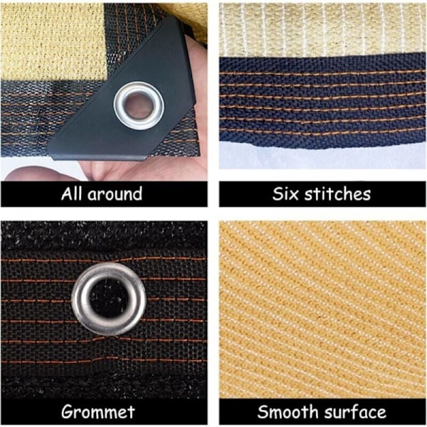 Sun Sail for Patio, Pergola Shade, Garden Sun Sail, Shade Net with Perforations, 3 x 4 m