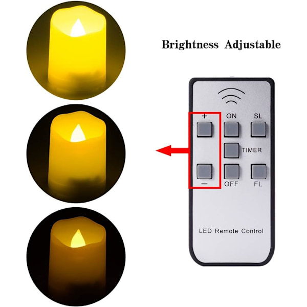 Ladesbare LED-varmelamper, 12 stk, Flammeløse, Flimrende, Varmt Gult, Frost-tekstur, for Hjemmedekor 2 st - Frostad textur