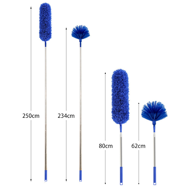 Telescopic Duster - 2.5m Extendable Cleaning Brush for Ceiling Cleaning Blue Blue