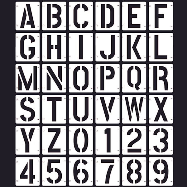Stencils with Letters & Numbers