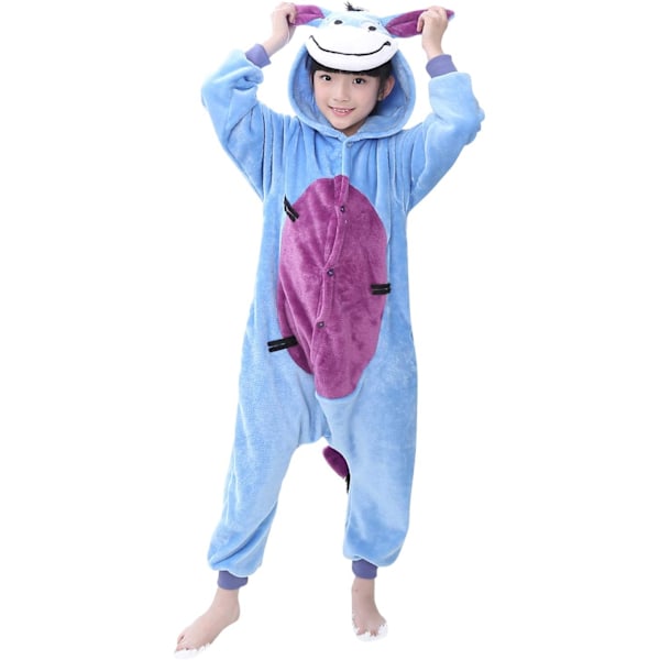 Barn/Unisex Fancy Dress Dyre Kostyme Onesie Pyjamas Jumpsuit Cosplay Kigurumi Jul Halloween Fancy Dress Glasögon 120