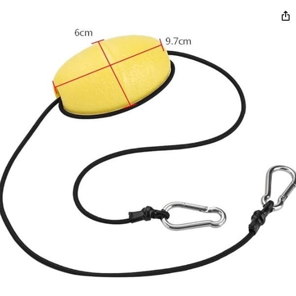 Kajak ankerline med flyder - klips - 74 cm - EVA bøje