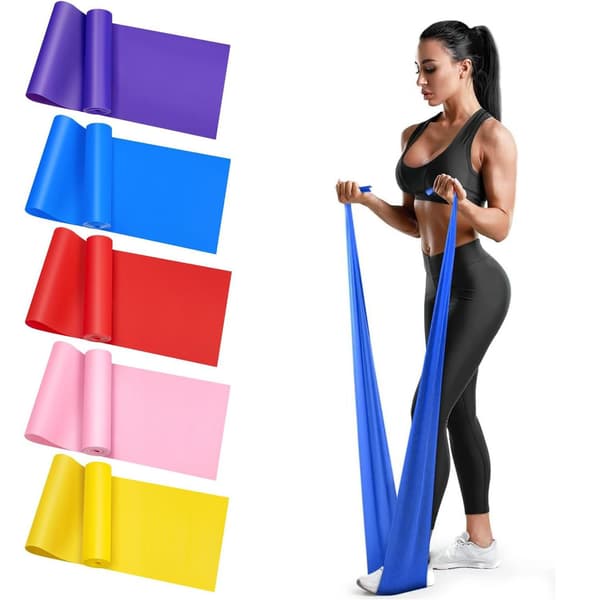 5-pack TPE Resistance Bands - Elastic Exercise Bands for Yoga, Pilates, and Home Workouts