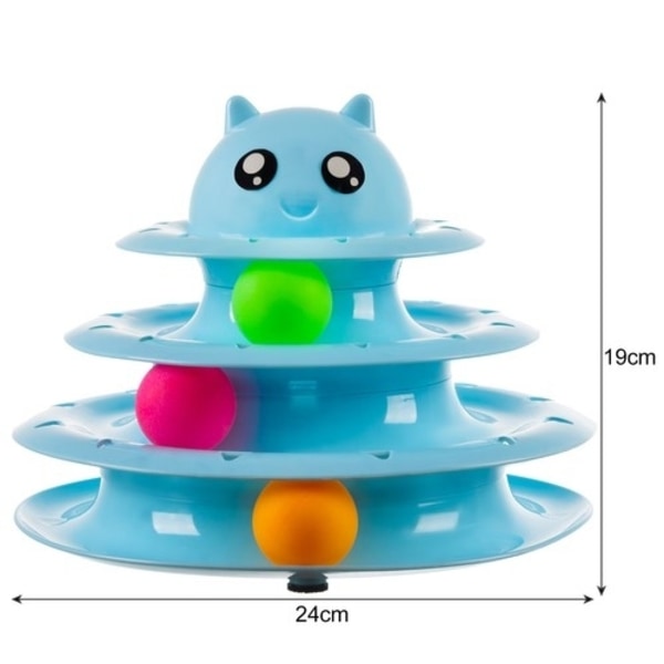 Cat Toy - Aktiveringsboll / Bolltorn för katter Blue Blå