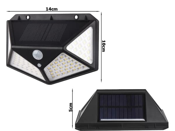 Projektør - 100 LED - med bevægelsessensor - Solcelle_MGF