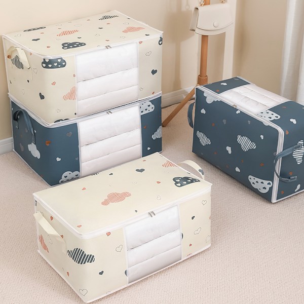 Dynetrekk Oppbevaringspose Klær Sengetøy Polyester Stoff Støvtett Beige Beige L