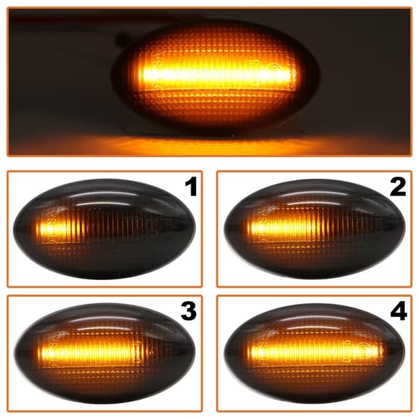 MINI R50 01-07 LED sideblinklys RØGFARVET DYNAMISK 2-DELES SÆT_MGF
