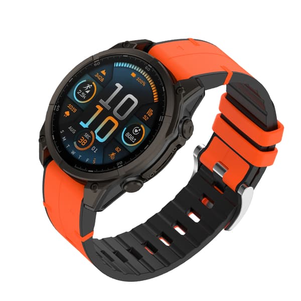 Premium Silicone Leather Garmin Fenix 8 Strap - 20mm Orange 20 mm 20 mm