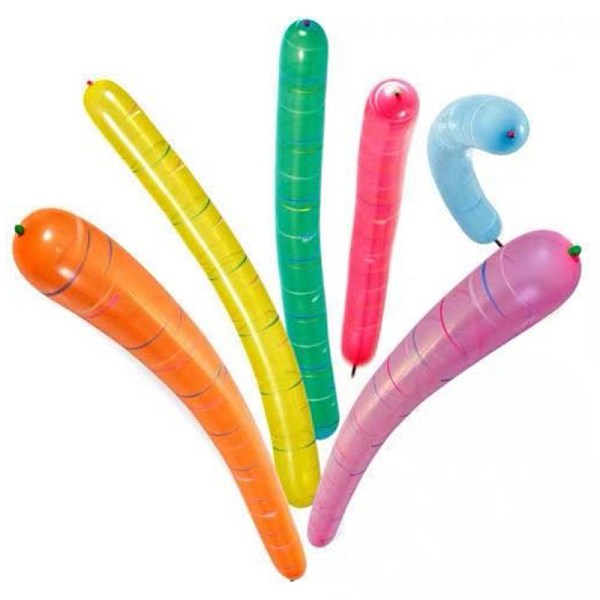 50/100 st Blandade färger Lång Latexraketballong Flygande Gnisslande 50PCS