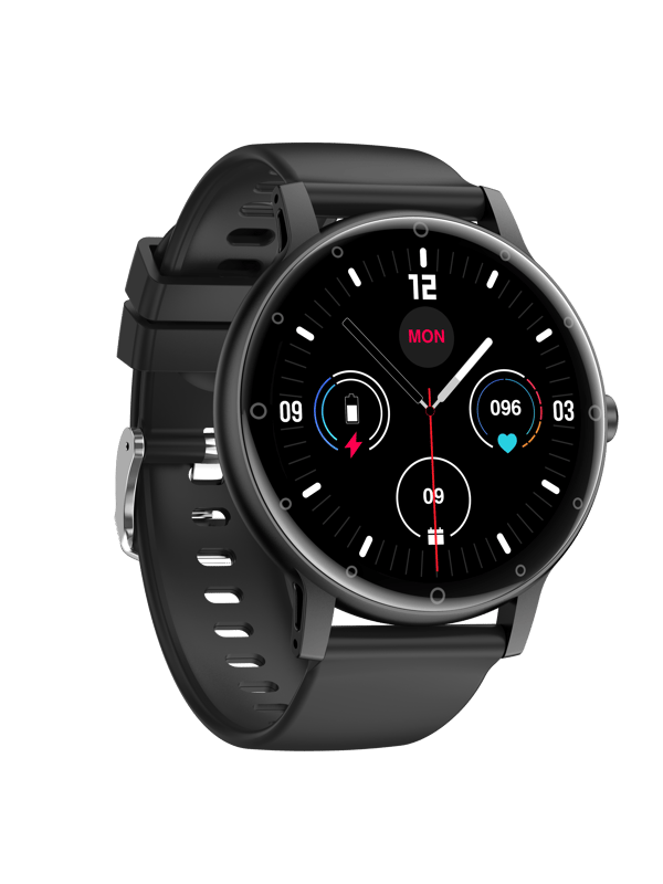 Smartwatch med BT-opkald og mange målefunktioner Sort Black