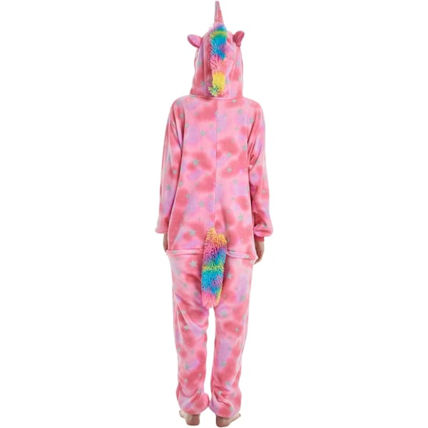 Aikuisten Unisex-Hyppyasu Eläinpuku Puku Potkupuku Yöpaita Pyjama Huppari Yöasu Cosplay Piirretty Kigurumi Karnevaali Joulu Halloween A-rosa enhörning XL