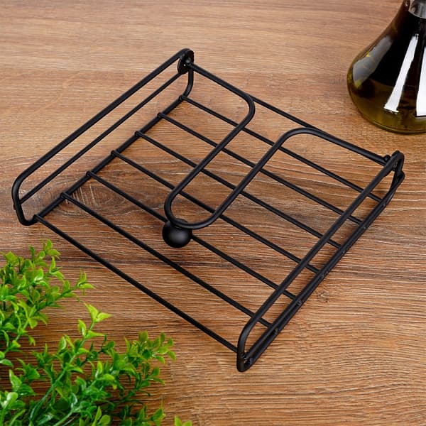 Musta metallinen servettiteline 19x19,5 cm_MGF