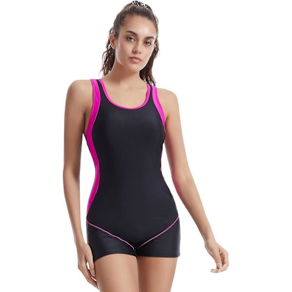 One Piece Surf Athletic Naisten Uimapuvut Sisäänrakennetulla Kupilla Slim Fit Urheiluhousut Uimapuvut Ranta-asu Uimapuvut Uima-altaalle Spa:lle Rosa L