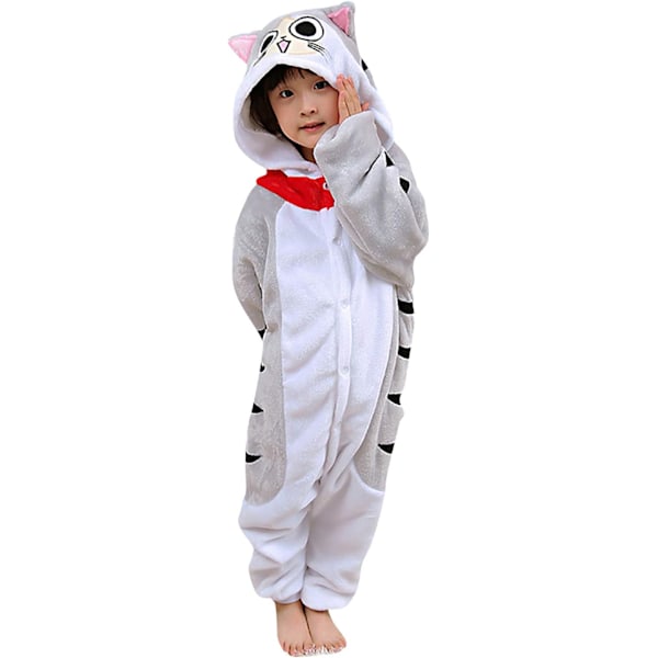 Barn/Unisex Fancy Dress Dyre Kostyme Onesie Pyjamas Jumpsuit Cosplay Kigurumi Jul Halloween Fancy Dress Katt 140