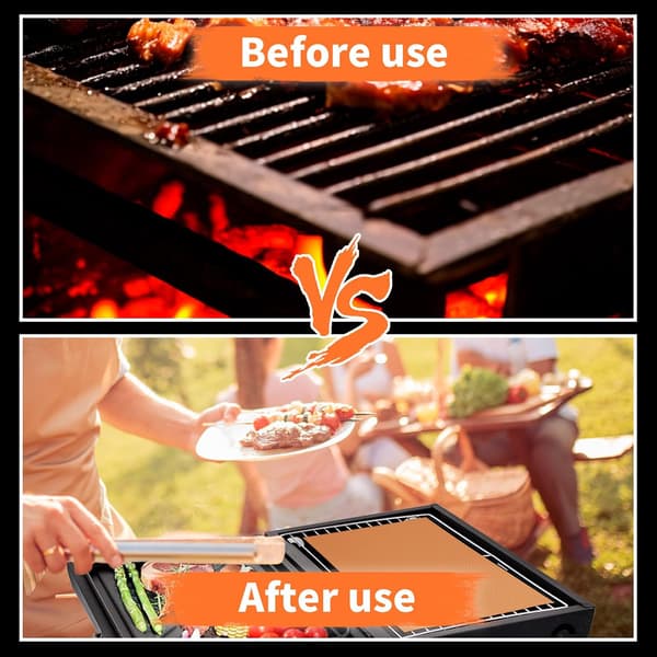 7 Stykker Kobber Grillmåtter BBQ - 40×33cm - 100% Non-stick PFOA-fri