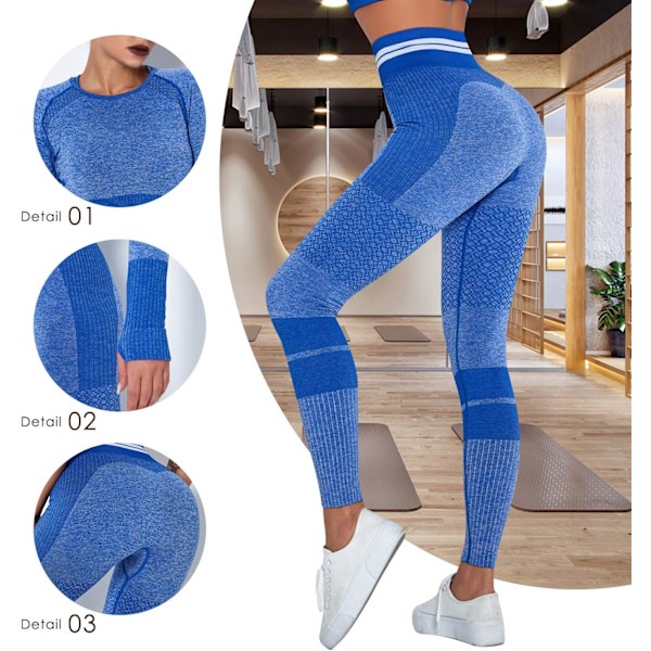 Yoga-bukser Gym Kort Toppsett For Kvinner Høy Midje Sømløse Leggings Yoga Tights Leggings Trening Sports Topp Løping Gym Bukser Med Elastisk Livbånd