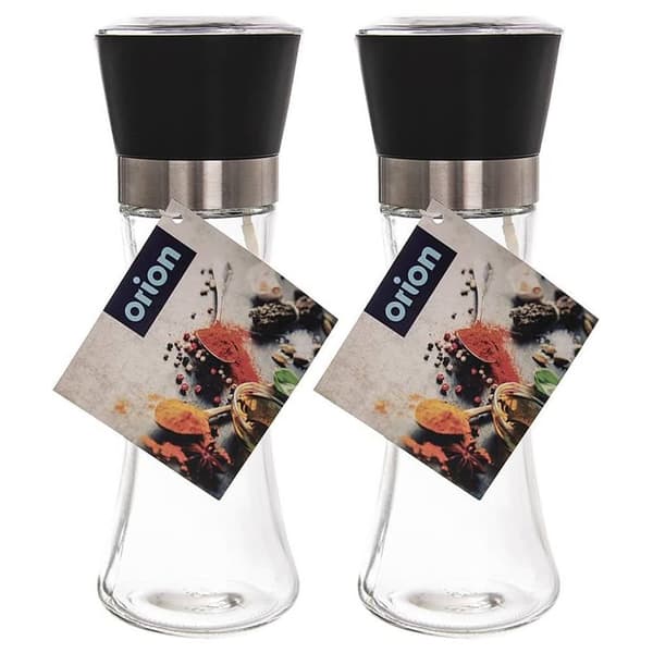 Salt- og peberkværn i glas, 2 stk., 18,5 cm_MGF