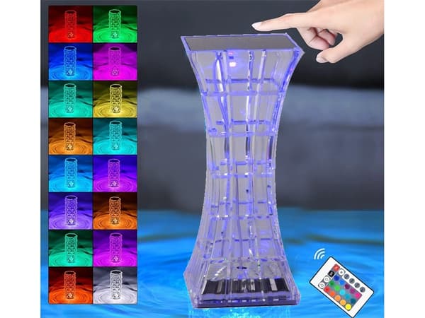 Fjernstyret LED-lampe - Bordlampe Krystal - RGB_MGF