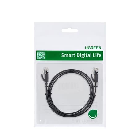 Platt RJ45 LAN Ethernet -verkkokaapeli Cat. 6 2m musta_MGF
