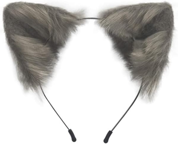 Fox Ears Headband Headwear Accessories for Cosplay Party (Grey) grey