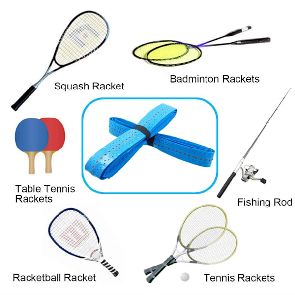 Badmintonracketgrep - absorberende og sklisikkert blått Blue