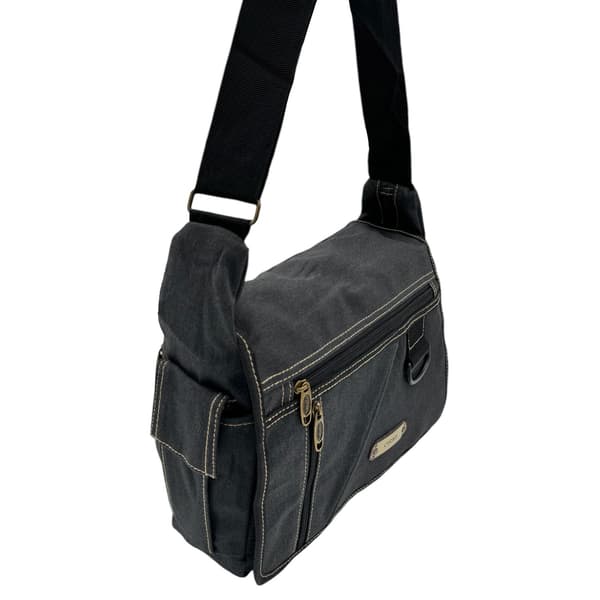 Olkalaukku, kangaskassi Musta Black one size
