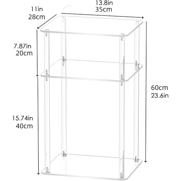 Kompakti Kirkas Akryyli Sivupöytä - 3 Tasoa Yöpöytä, Kannettava Kotiin Parent